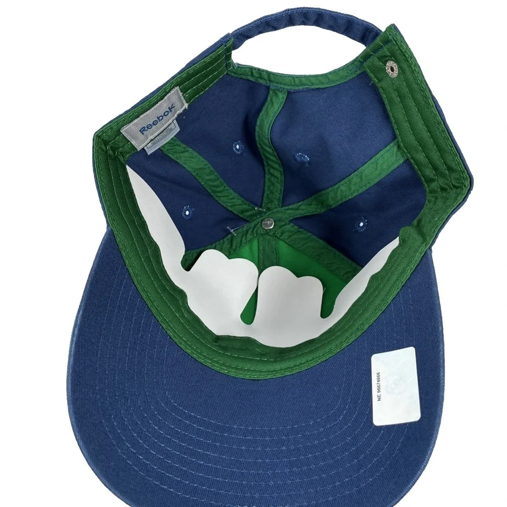 Vancouver Canucks Hockey NHL Reebok Hat Adjustable Green Blue One Size Cap New